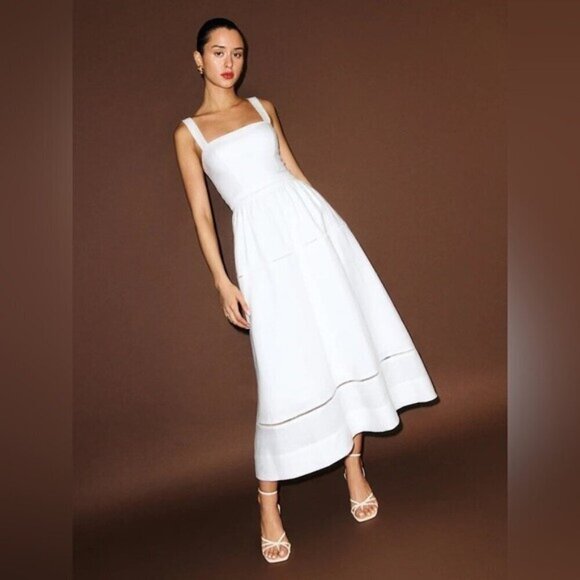 Reformation Dresses & Skirts - NEW Reformation Everett Linen Midi Dress White | US 2 UK 6